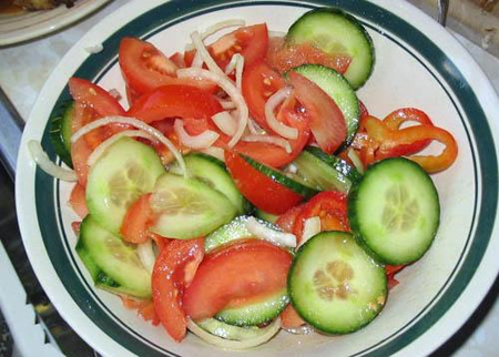 Овощи для греческого салата